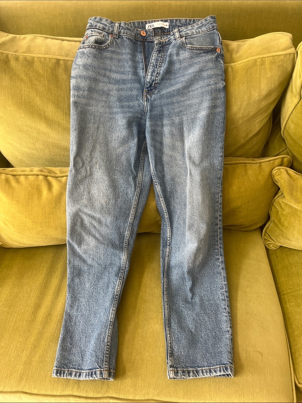 Zara Light Blue Straight Leg Jeans